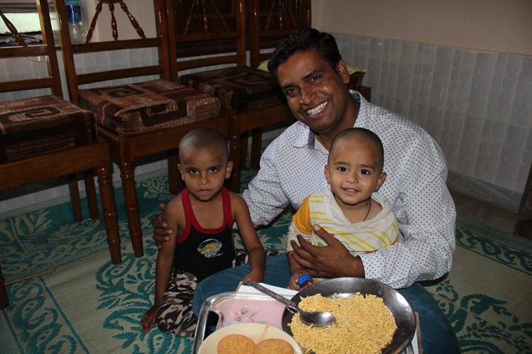 Nawalgarh bij de gids thuis op bezoek, India